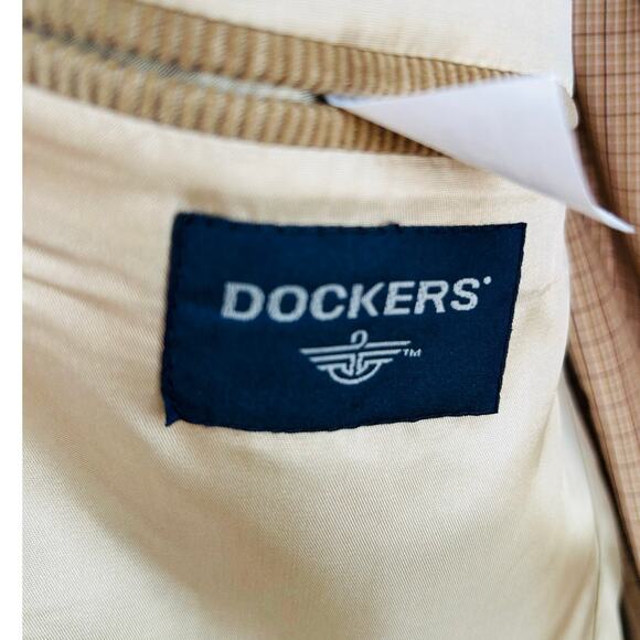 Dockers Tan Corduroy Blazer Men’s 48L S913 Classic Light Brown Tailored Jacket - Picture 3 of 8